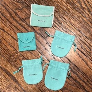 Tiffany & Co. Blue Jewelry Pouches Set